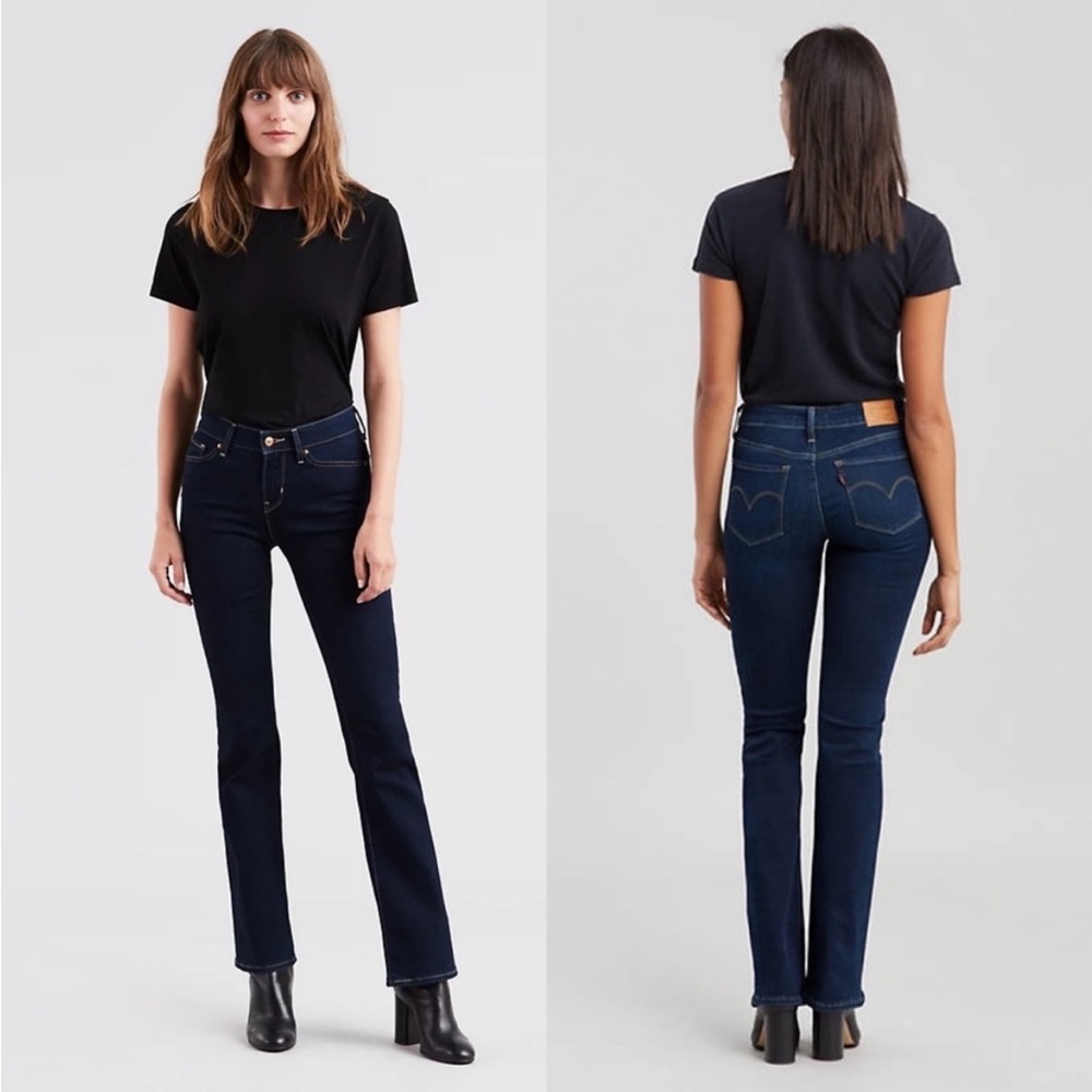 Levi's 715 Bootcut Zip Fly Dark Wash Denim Jeans Raw Hem 32